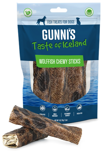 Gunni's WolfFish Chewy Sticks Dog Treats (3 Count)