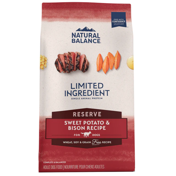 Natural Balance Limited Ingredient Reserve Grain Free Sweet Potato & Bison Recipe Dry Dog Formula (22 Lbs)