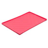 Messy Mutts Silicone Non-Slip Dog Bowl Mat with Raised Edge to Contain the Spills (Medium 20 x 12, Watermelon)