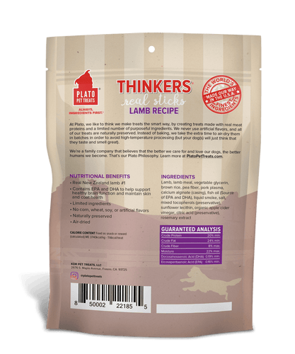 Plato Thinkers Lamb Meat Stick Dog Treats (10 oz)