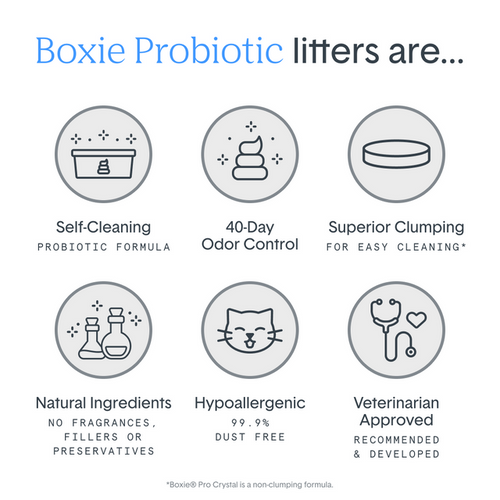 BoxiePro® Self-Cleaning Probiotic Crystal Non-Clumping Cat Litter (6 LB)