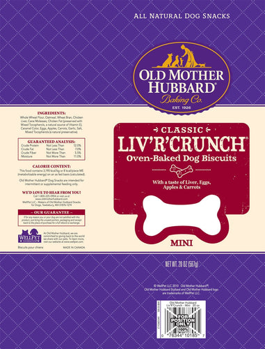 Old Mother Hubbard Crunchy Classic Natural LivRCrunch Mini Biscuits Dog Treats