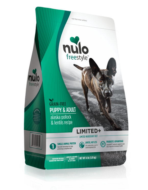 Nulo FreeStyle Limited+ Grain Free Alaska Pollock & Lentils Recipe Puppy & Adult Dry Dog Food
