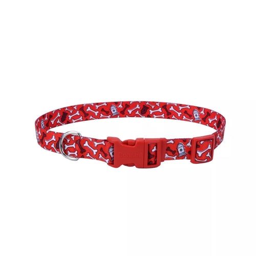 Coastal Pet Products Styles Adjustable Dog Collar Small Red Bone 5/8 x 10 - 14