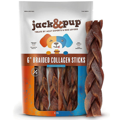 Jack&Pup Braided Collagen Sticks (6