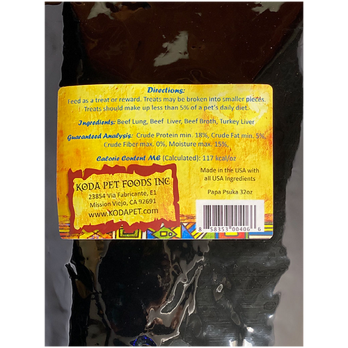 Koda Papa Psuka Baked Beef Lung Dog Treats