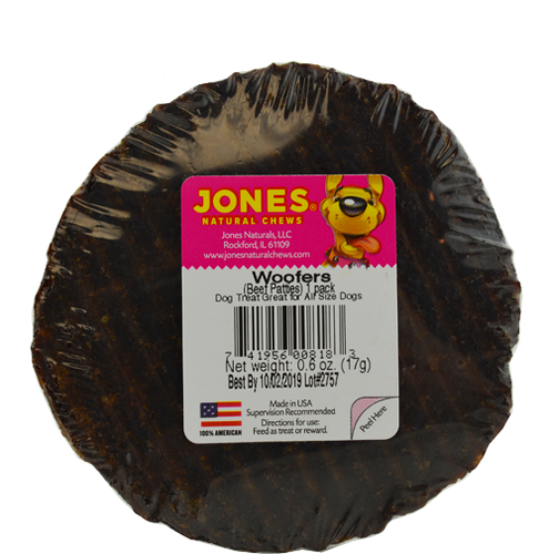 Jones Natural Chews Beef Woofers Dog Treat