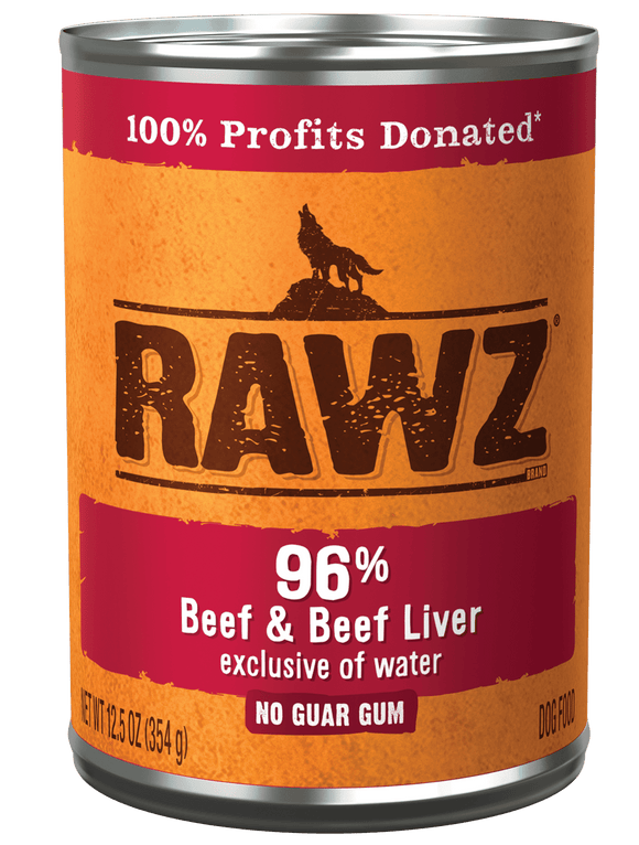 Rawz 96% Beef & Beef Liver Dog Food (12.5 oz)