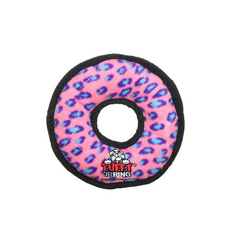 Tuffy Jr's Ring Dog Toy (Pink Leopard)